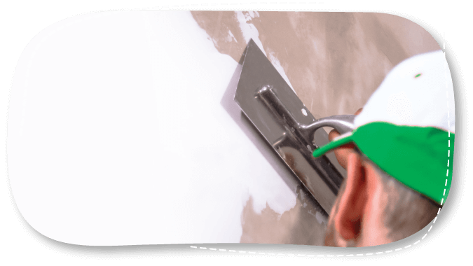 D1_fasolka SMIG D-1 smoothing wall with white plaster on trowel