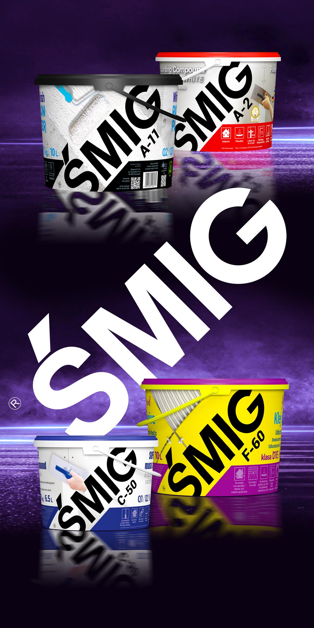 ŚMIG products on black background